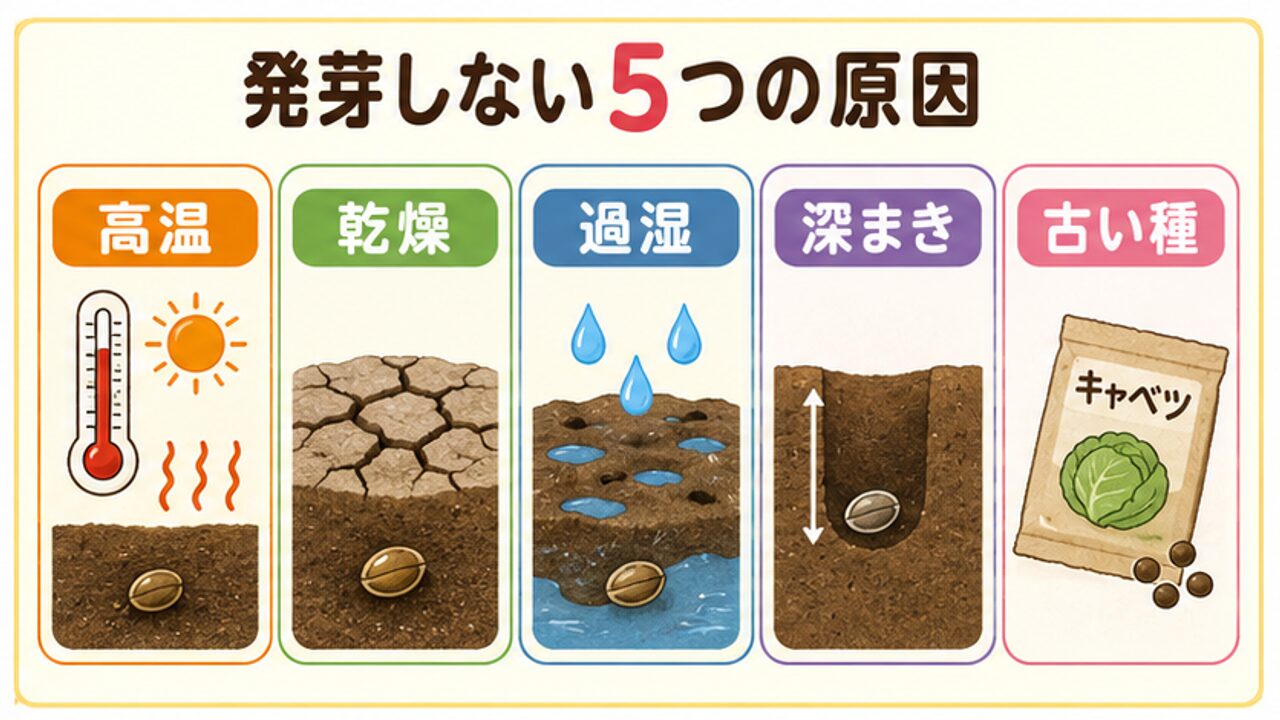 キャベツの夏まきで発芽しない5つの原因