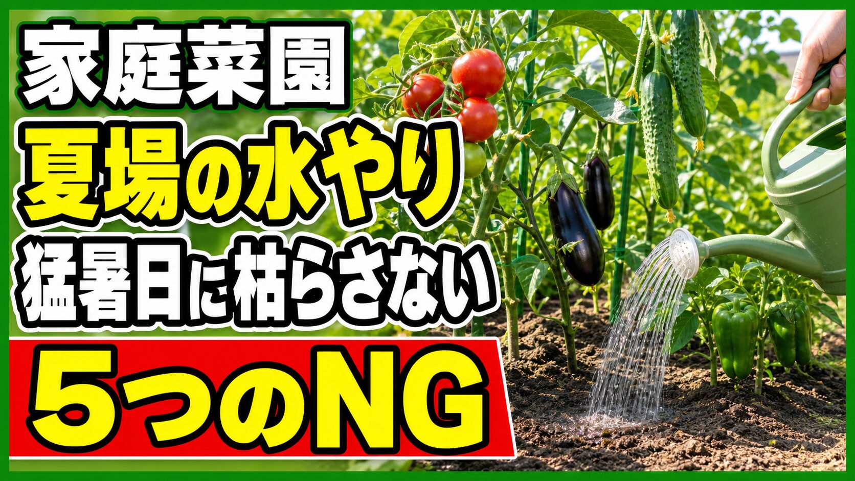 家庭菜園の夏場の水やり｜猛暑日に枯らさない時間・頻度・量と5つのNG