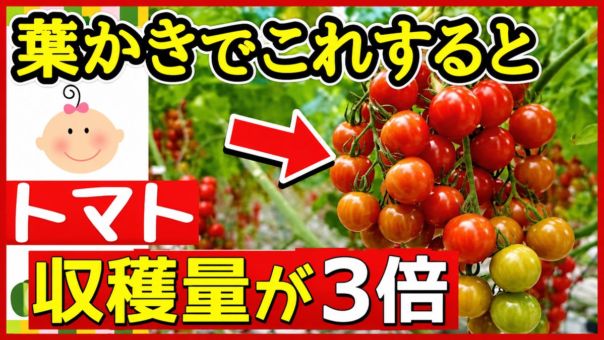 トマトの下葉と葉かきを詳しく解説する第4章の動画