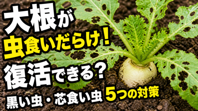 大根の葉が虫食いになった時の復活判断と黒い虫・芯食い虫への5つの対策