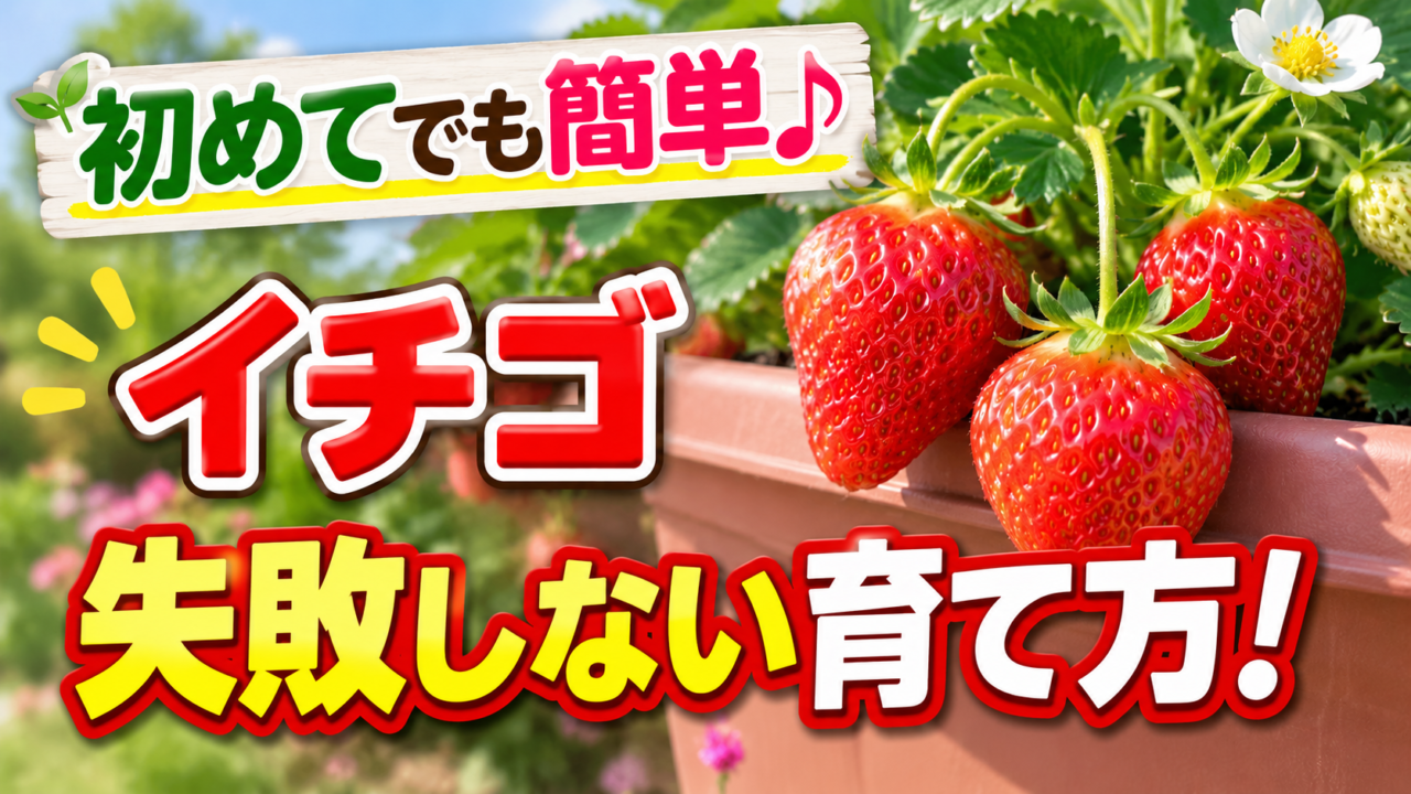 初めてでも簡単なイチゴの失敗しない育て方を紹介するアイキャッチ