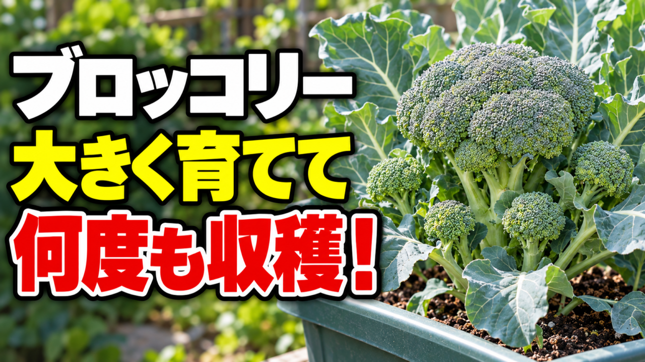 ブロッコリーを大きく育てて何度も収穫する方法を伝えるアイキャッチ