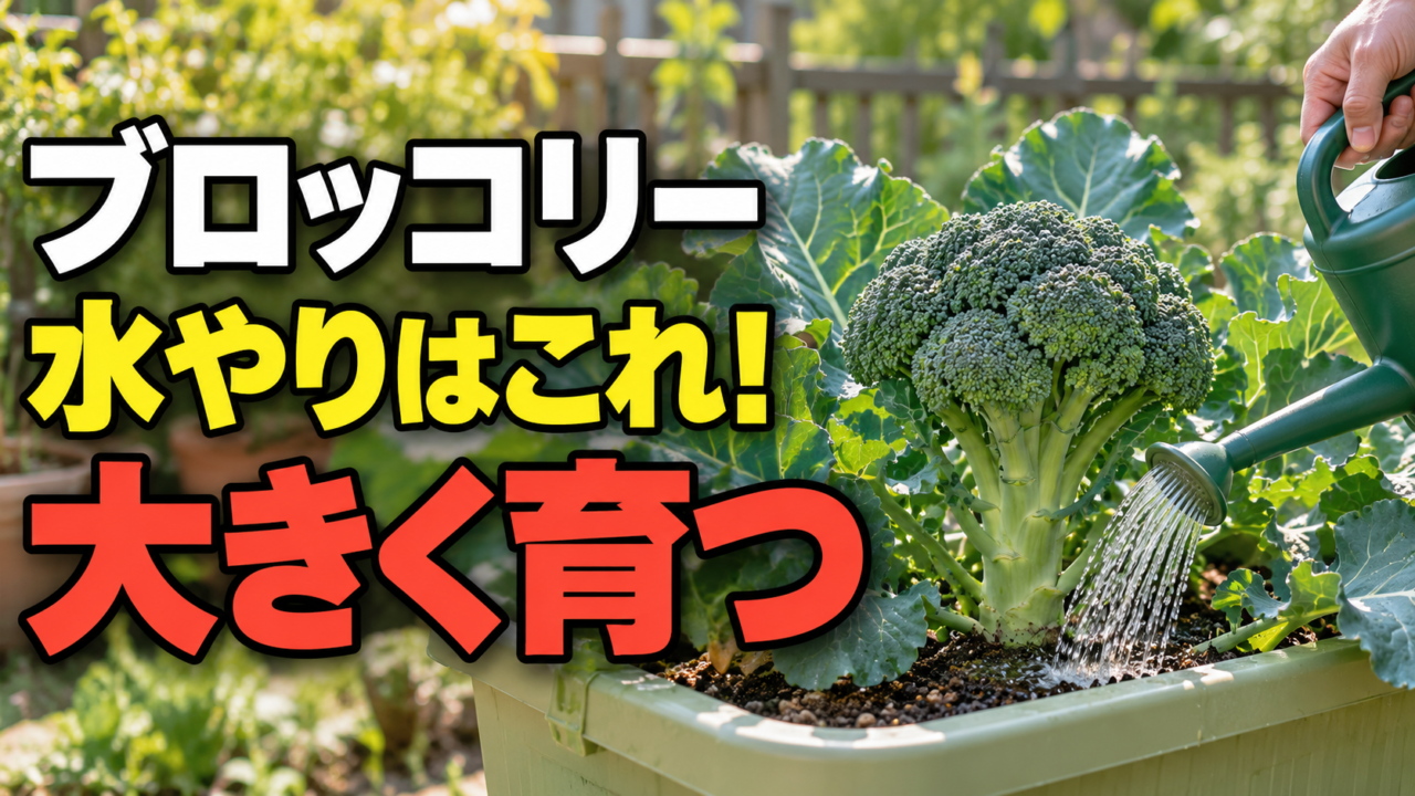 ブロッコリーの水やりで大きく育てるコツを伝えるアイキャッチ