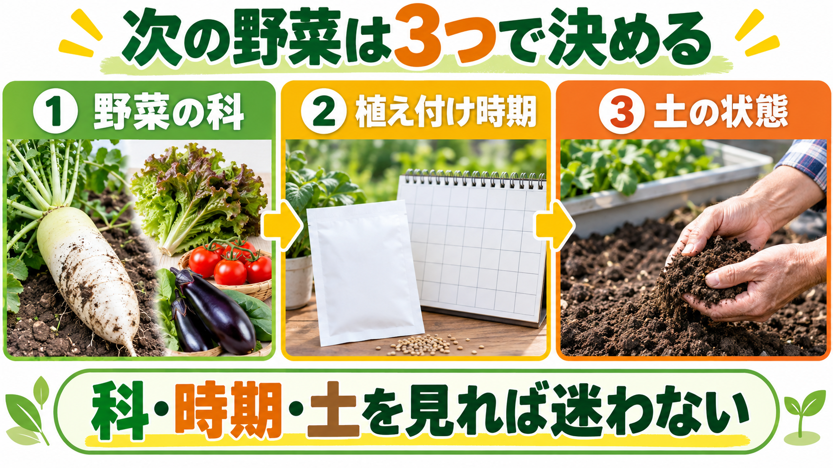 大根の後作を科・植え付け時期・土の状態で選ぶ3つの確認