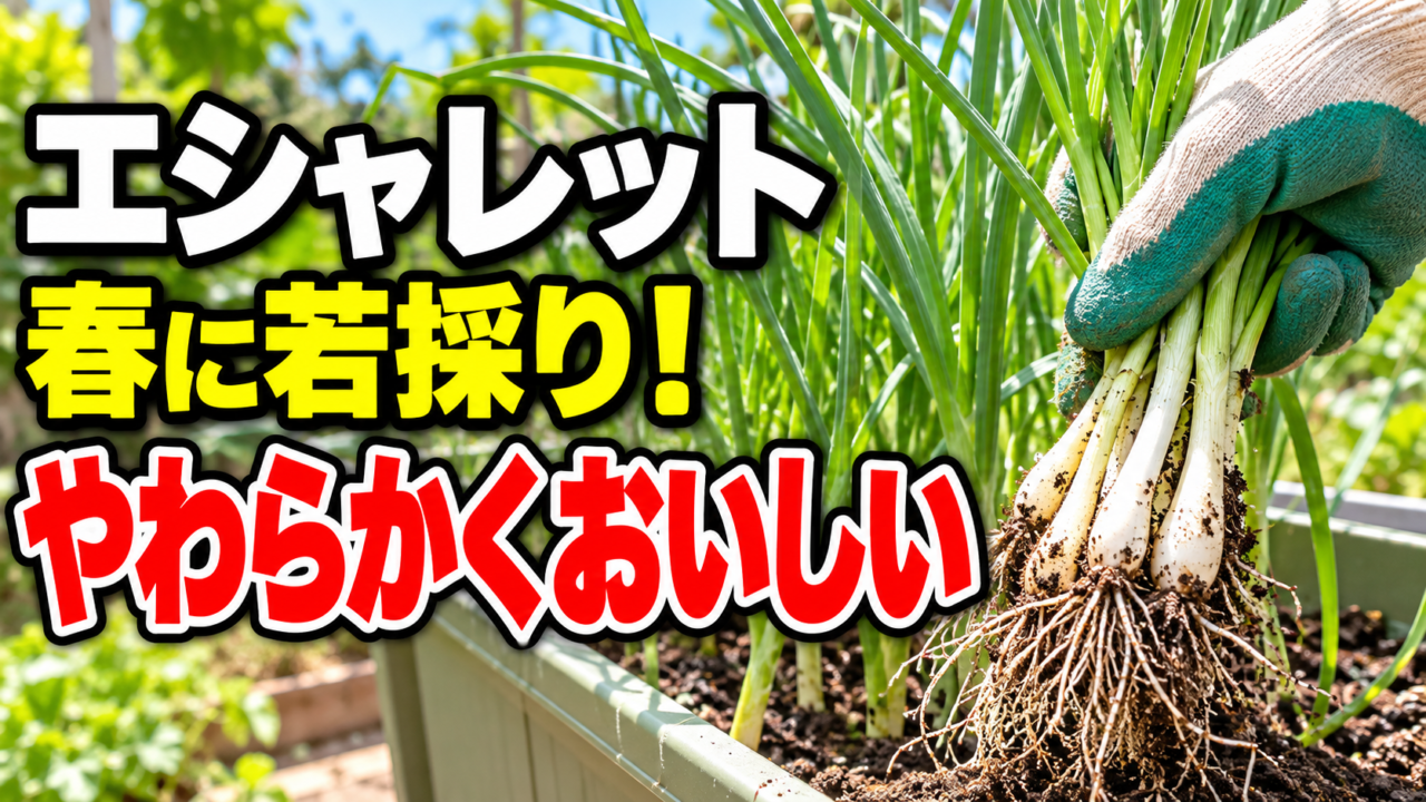 春に若採りするエシャレットのやわらかさとおいしさを伝える記事アイキャッチ