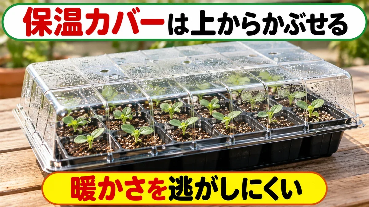 透明カバーで発芽までの冷えと乾燥を抑える使い方