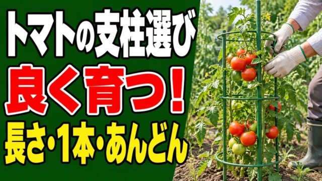 トマトの支柱選びで長さ・1本立て・あんどんの違いが分かる記事のアイキャッチ