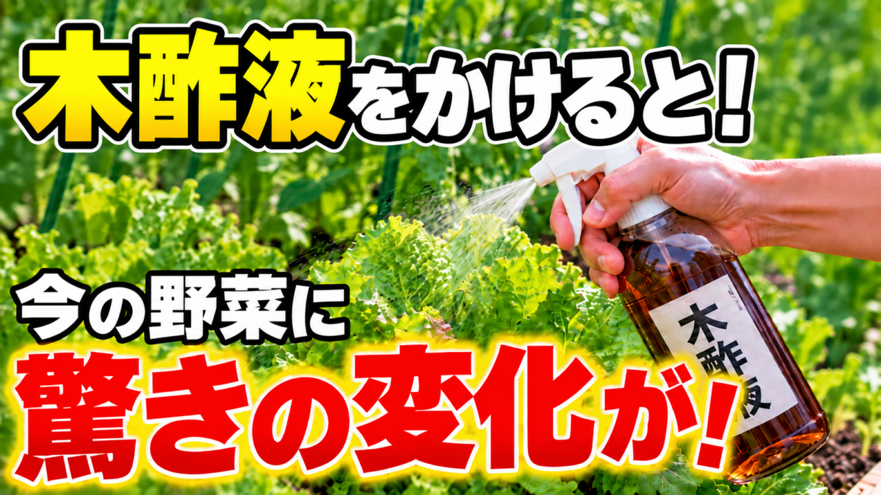 木酢液をかけると！今の野菜に驚きの変化が！
